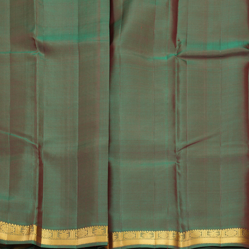 Hayagrivas Handloom Red Kanjivaram Silk Saree with Manthalir Green Border KBE2148A13-1