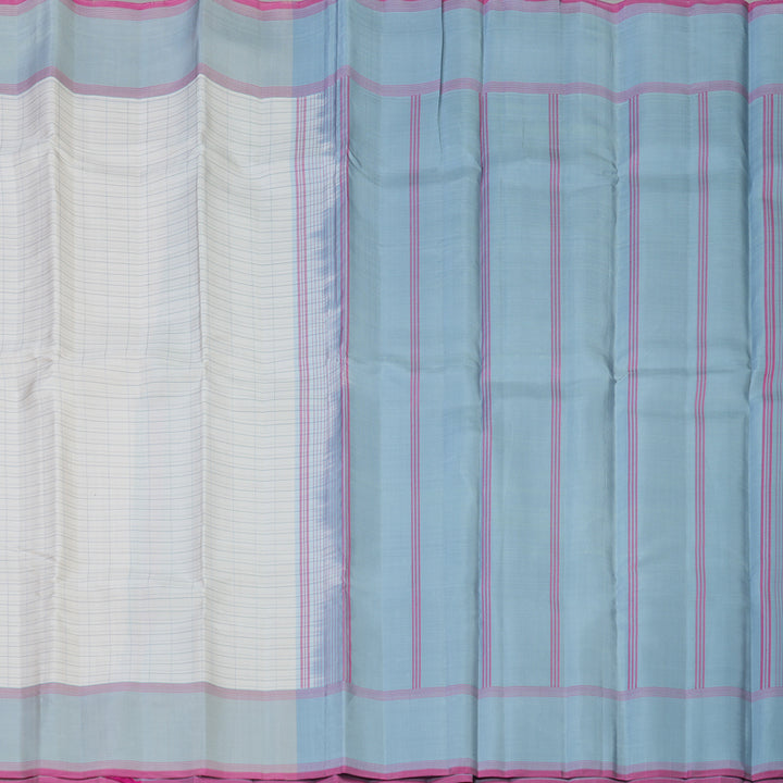 Hayagrivas Handloom Mild White Kanjivaram Silk Saree KBE2148A4-2