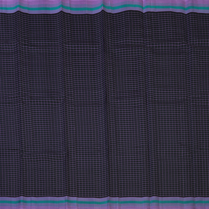 Hayagrivas Handloom Black Kanjivaram Silk Saree with Lavendar Border KBE2148A4-3