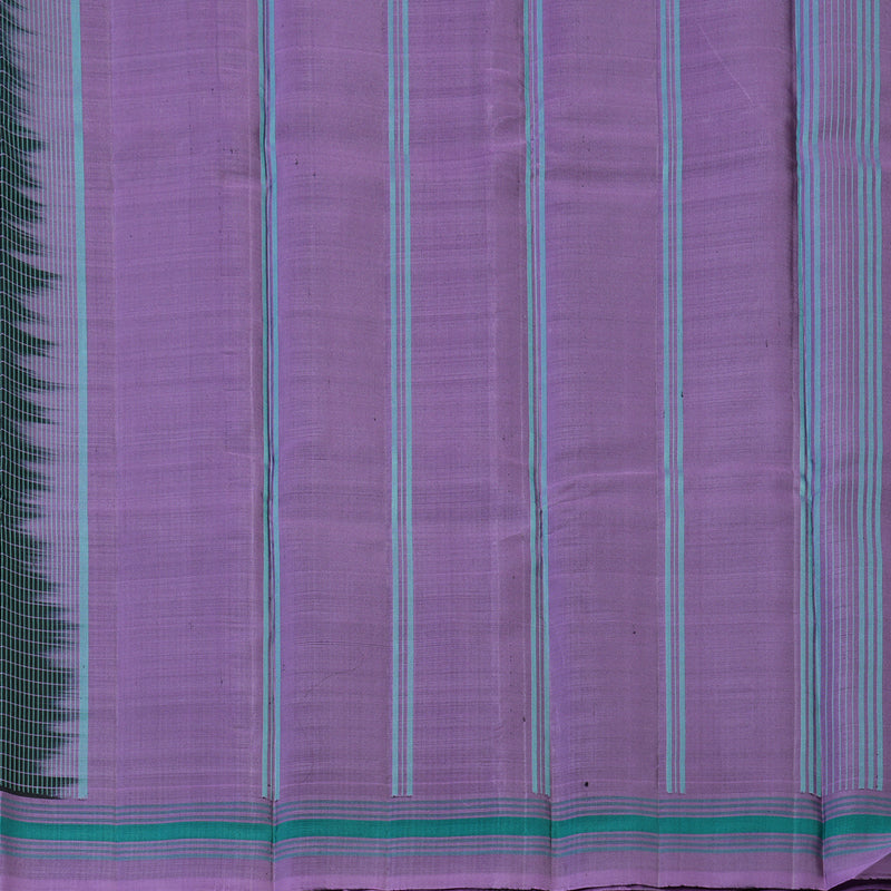Hayagrivas Handloom Black Kanjivaram Silk Saree with Lavendar Border KBE2148A4-3