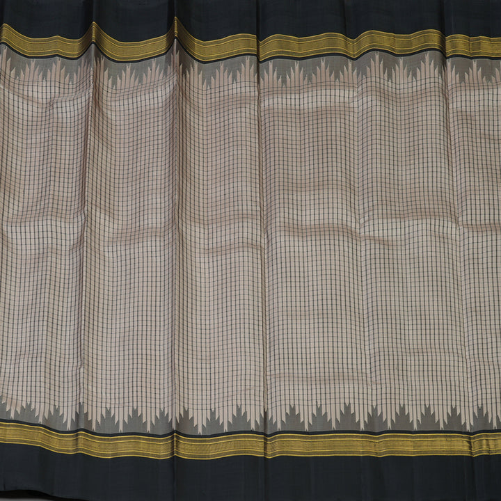 Hayagrivas Handloom Cream Kanjivaram Silk Saree with Black Border KBE2148A8-4