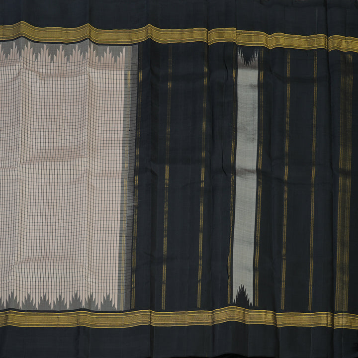 Hayagrivas Handloom Cream Kanjivaram Silk Saree with Black Border KBE2148A8-4