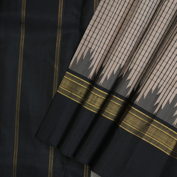 Hayagrivas Handloom Cream Kanjivaram Silk Saree with Black Border KBE2148A8-4