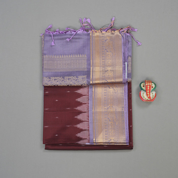 Hayagrivas Handloom Soft Silk Saree in Deep Wine Maroon KBE214D1-4