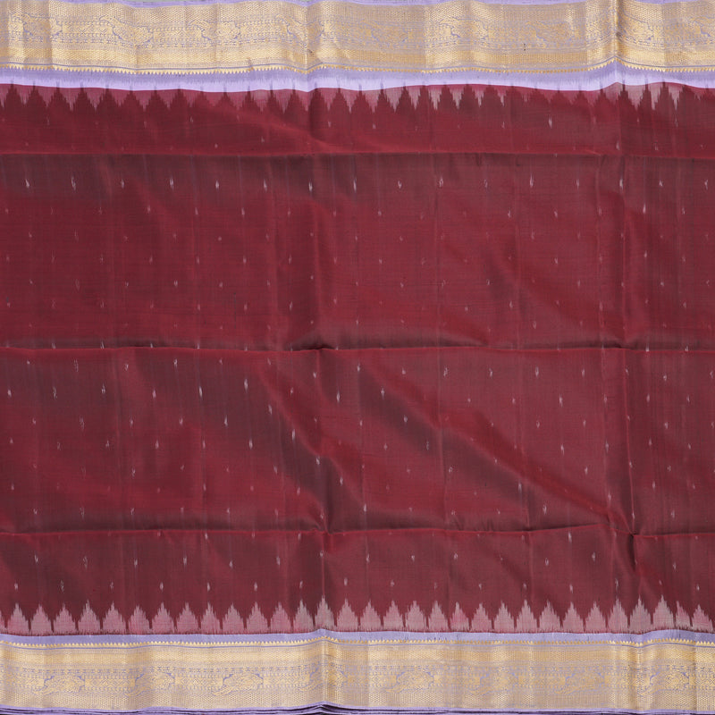 Hayagrivas Handloom Soft Silk Saree in Deep Wine Maroon KBE214D1-4