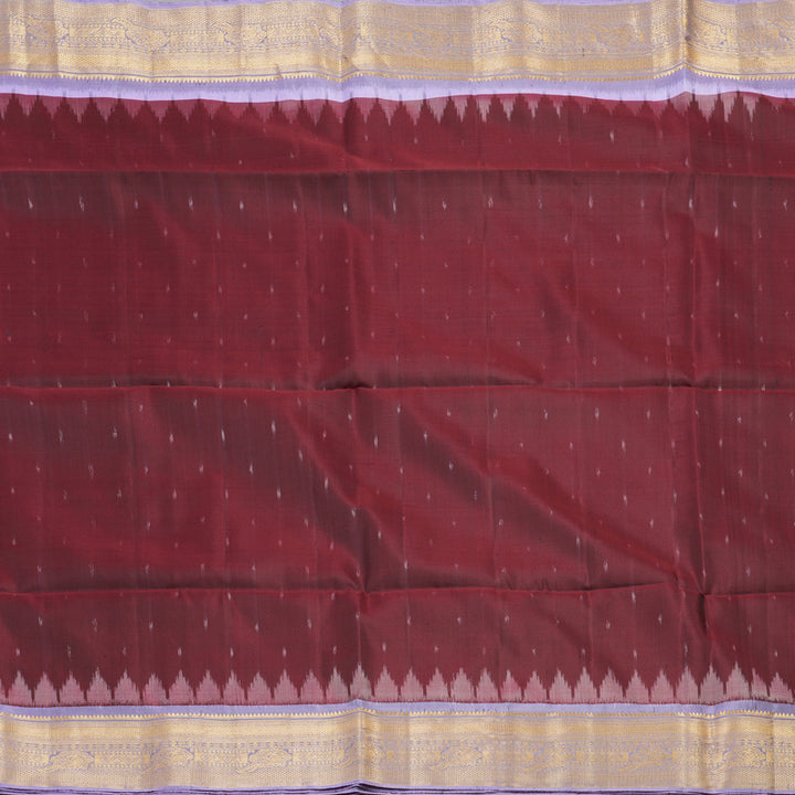 Hayagrivas Handloom Soft Silk Saree in Deep Wine Maroon KBE214D1-4