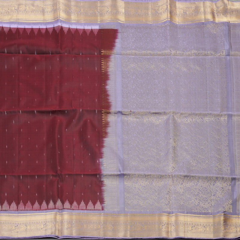 Hayagrivas Handloom Soft Silk Saree in Deep Wine Maroon KBE214D1-4