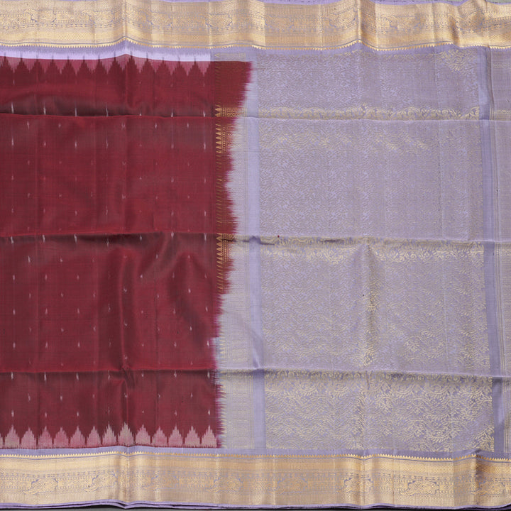 Hayagrivas Handloom Soft Silk Saree in Deep Wine Maroon KBE214D1-4
