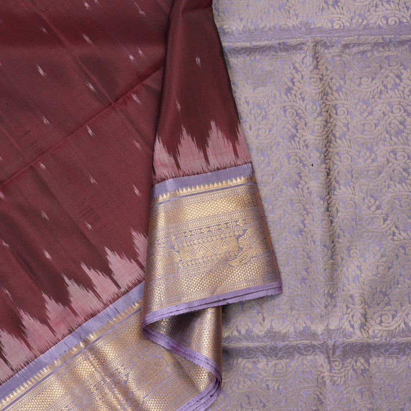Hayagrivas Handloom Soft Silk Saree in Deep Wine Maroon KBE214D1-4