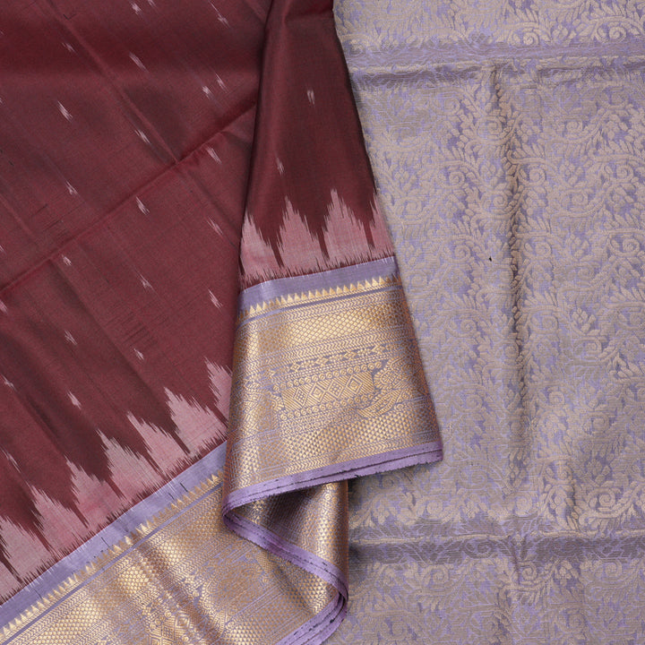 Hayagrivas Handloom Soft Silk Saree in Deep Wine Maroon KBE214D1-4