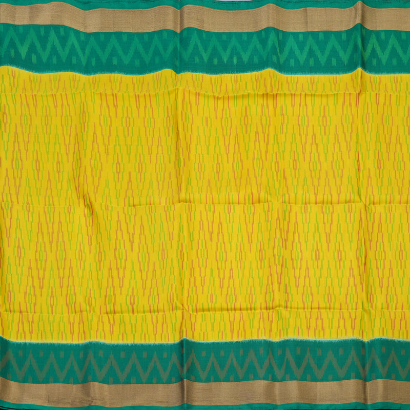 Hayagrivas Yellow Handloom Ikkat Soft Silk Saree KBE2150A1-35