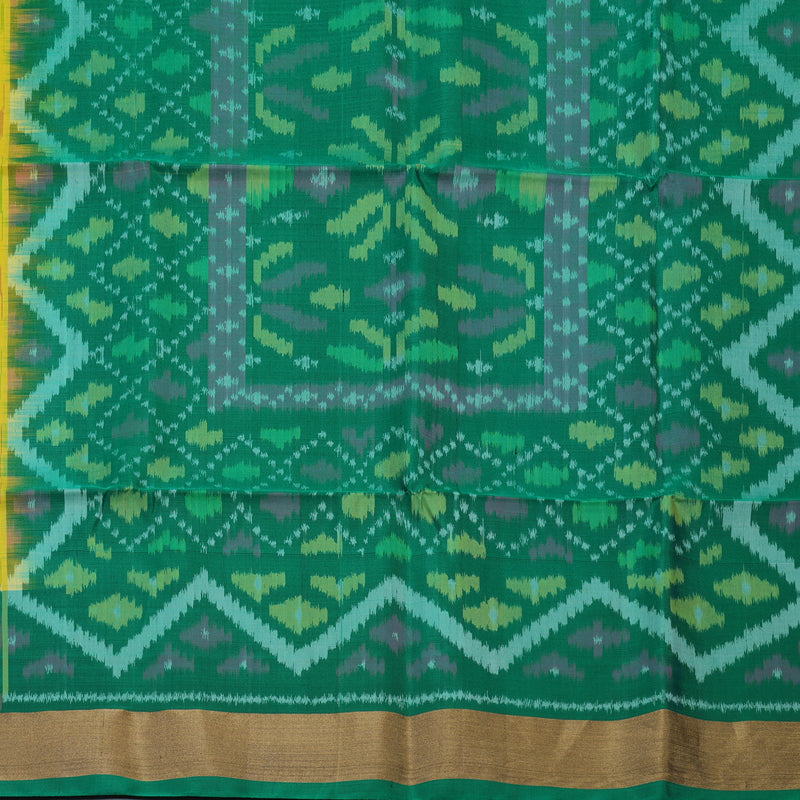 Hayagrivas Yellow Handloom Ikkat Soft Silk Saree KBE2150A1-35