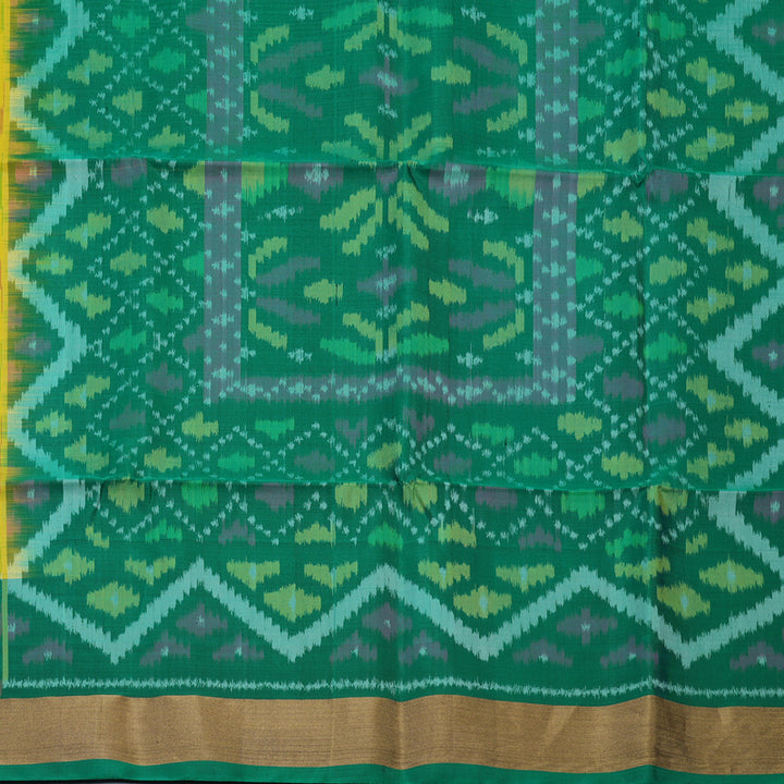Hayagrivas Yellow Handloom Ikkat Soft Silk Saree KBE2150A1-35