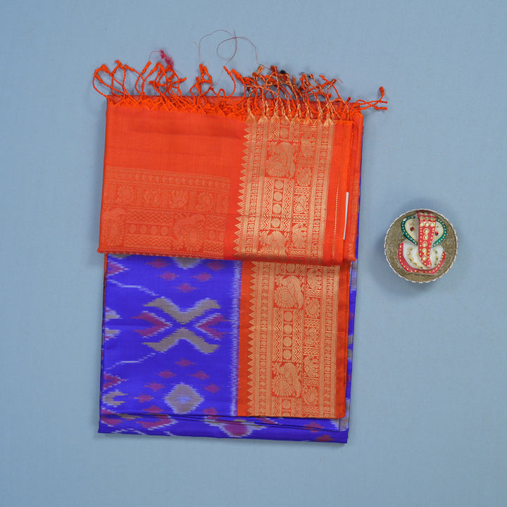 Hayagrivas Purplish-Blue Handloom Soft Silk Saree KBE2150A2-13