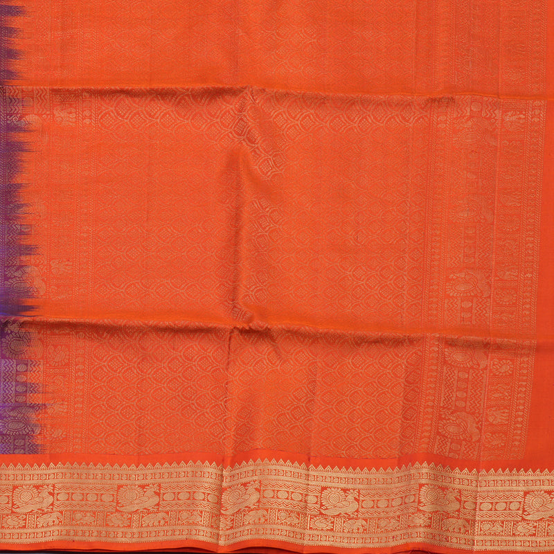 Hayagrivas Purplish-Blue Handloom Soft Silk Saree KBE2150A2-13