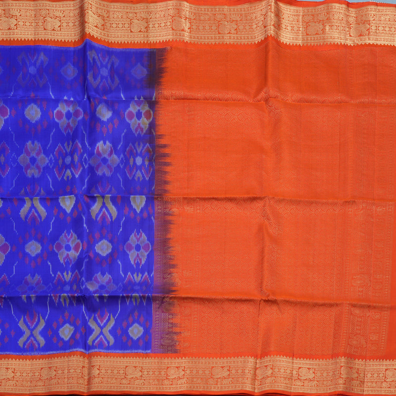 Hayagrivas Purplish-Blue Handloom Soft Silk Saree KBE2150A2-13