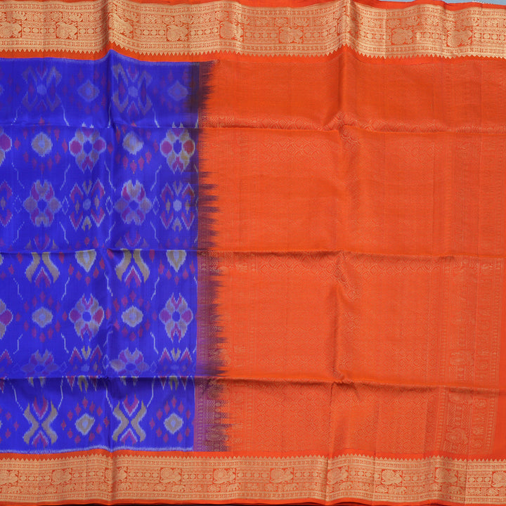 Hayagrivas Purplish-Blue Handloom Soft Silk Saree KBE2150A2-13