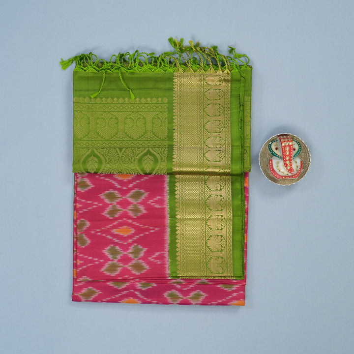 Hayagrivas Pink Handloom Ikkat Soft Silk Saree KBE2150A2-16