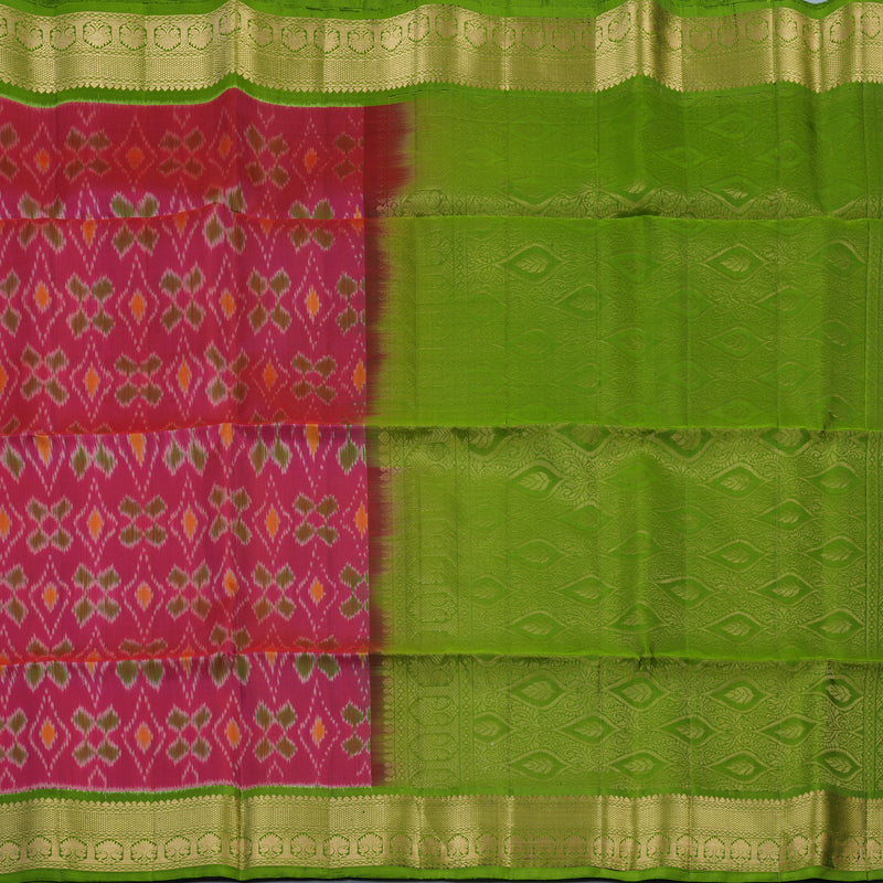 Hayagrivas Pink Handloom Ikkat Soft Silk Saree KBE2150A2-16