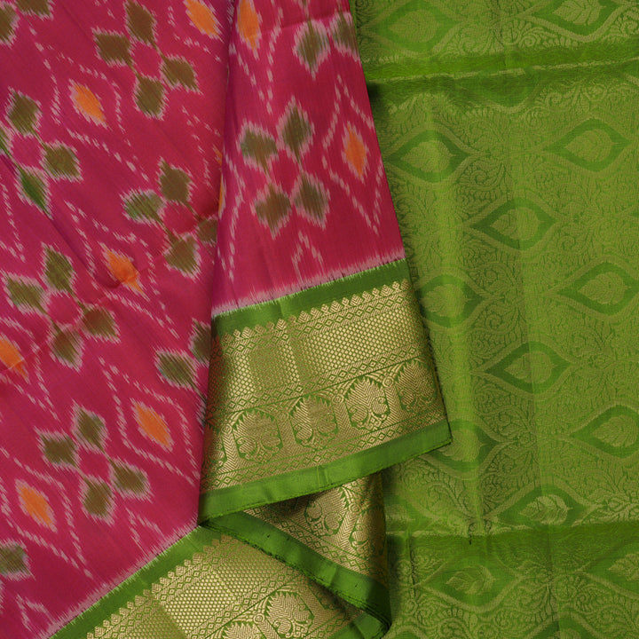 Hayagrivas Pink Handloom Ikkat Soft Silk Saree KBE2150A2-16