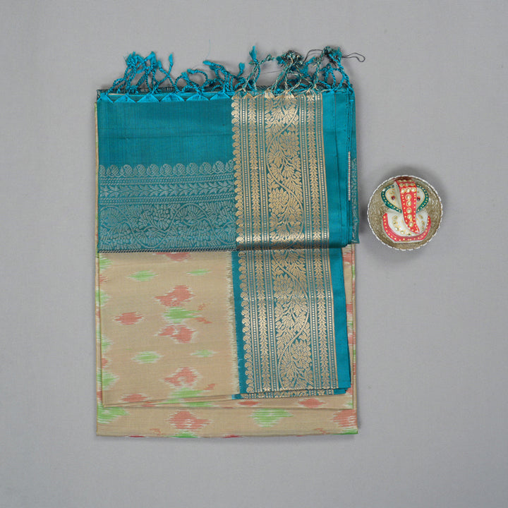 Hayagrivas Cream Handloom Ikkat Soft Silk Saree KBE2150A2-9