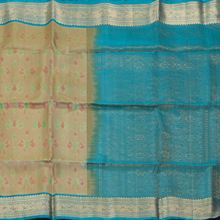 Hayagrivas Cream Handloom Ikkat Soft Silk Saree KBE2150A2-9