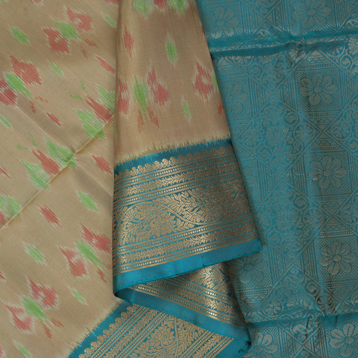 Hayagrivas Cream Handloom Ikkat Soft Silk Saree KBE2150A2-9