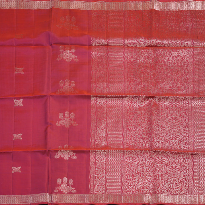 Hayagrivas Reddish-Pink Handloom Soft Silk Saree KBE2151A4-1