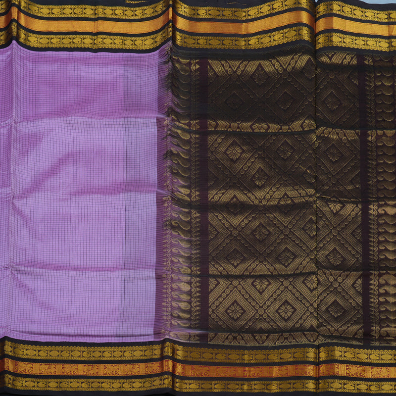 Hayagrivas Lavendar Pure Silk Cotton Saree KBE2152A8-3