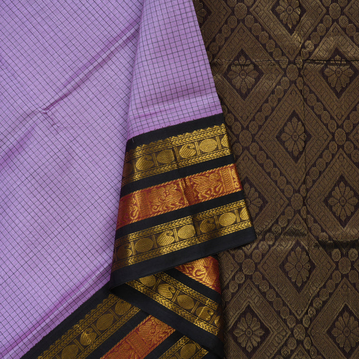 Hayagrivas Lavendar Pure Silk Cotton Saree KBE2152A8-3