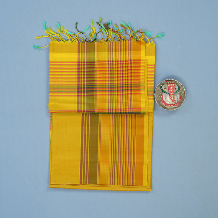 Hayagrivas Yellow Handloom Soft Silk Saree KBE2153A1-14