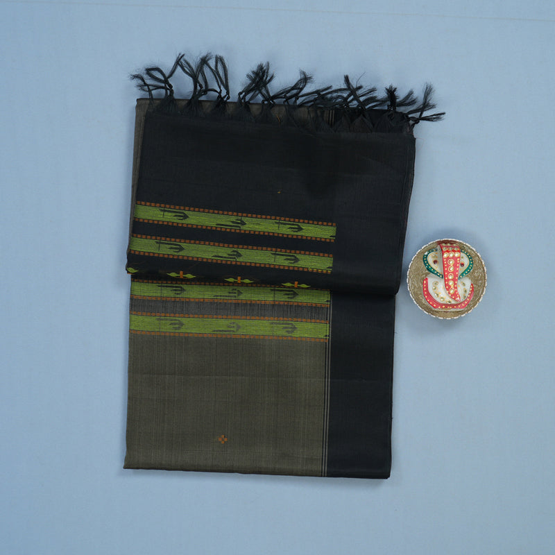 Hayagrivas Elephant Grey Kora Silk Cotton Saree KBE2153A3-33