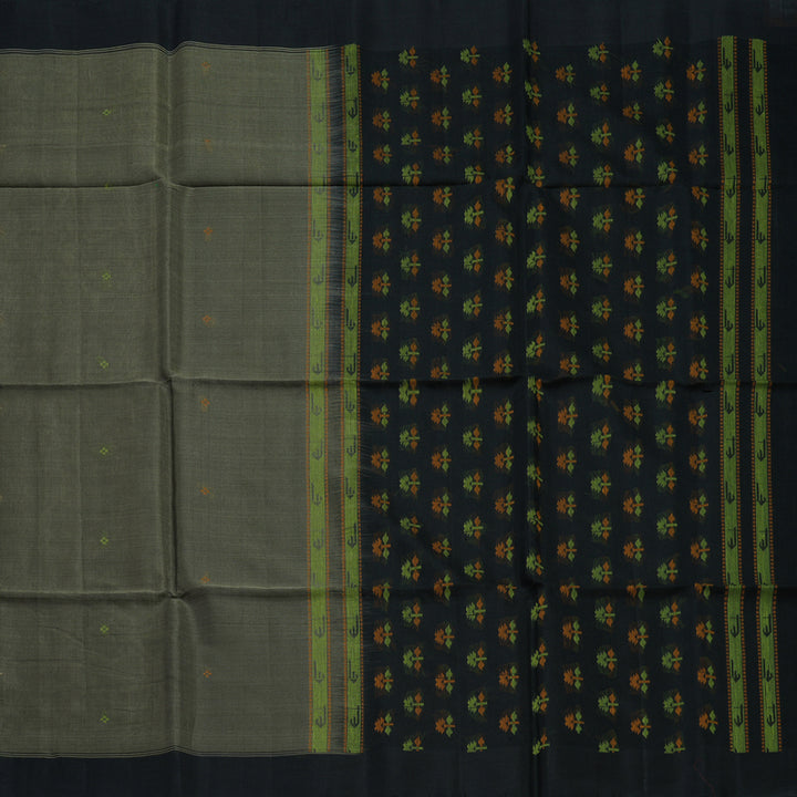 Hayagrivas Elephant Grey Kora Silk Cotton Saree KBE2153A3-33