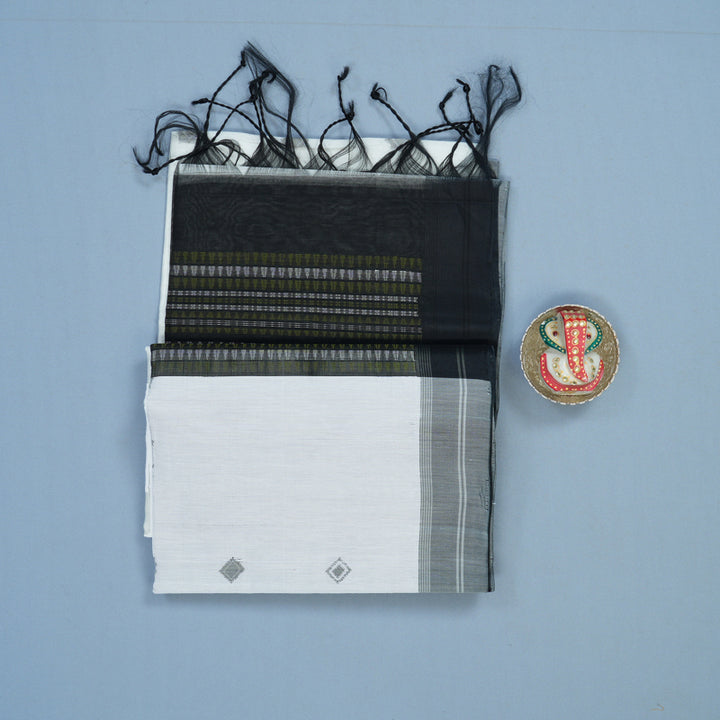 Hayagrivas White Kora Silk Cotton Saree KBE2153A3-35