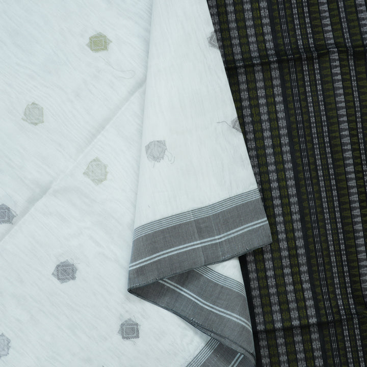 Hayagrivas White Kora Silk Cotton Saree KBE2153A3-35