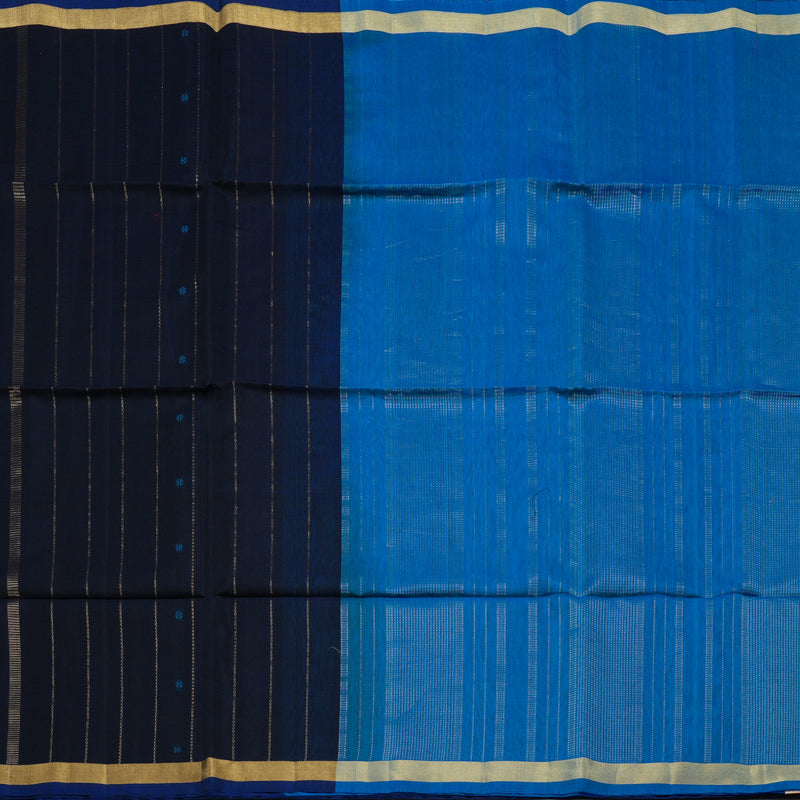 Hayagrivas Black Kora Silk Cotton Saree KBE2153A3-5