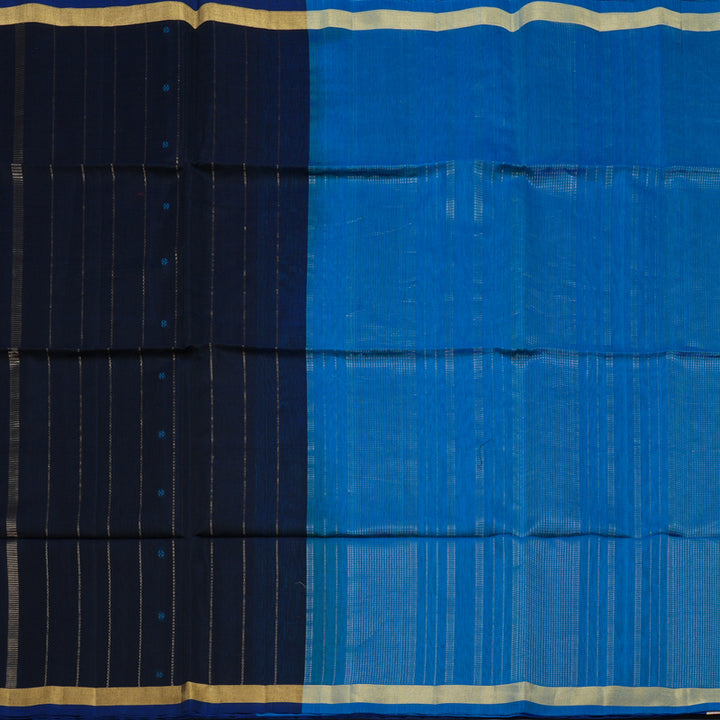 Hayagrivas Black Kora Silk Cotton Saree KBE2153A3-5