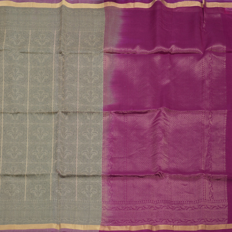 Hayagrivas Beige Kora Silk Cotton Saree KBE2153A8-3