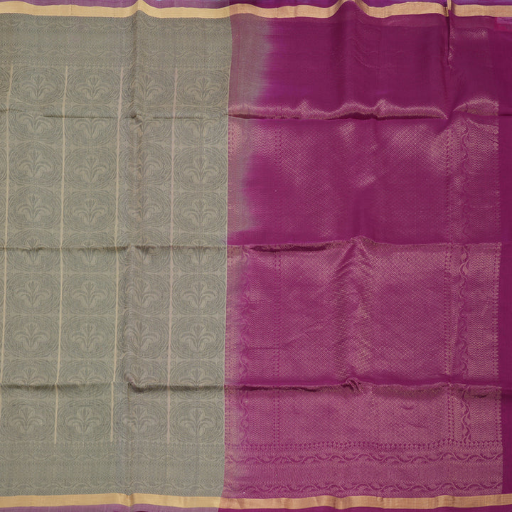 Hayagrivas Beige Kora Silk Cotton Saree KBE2153A8-3