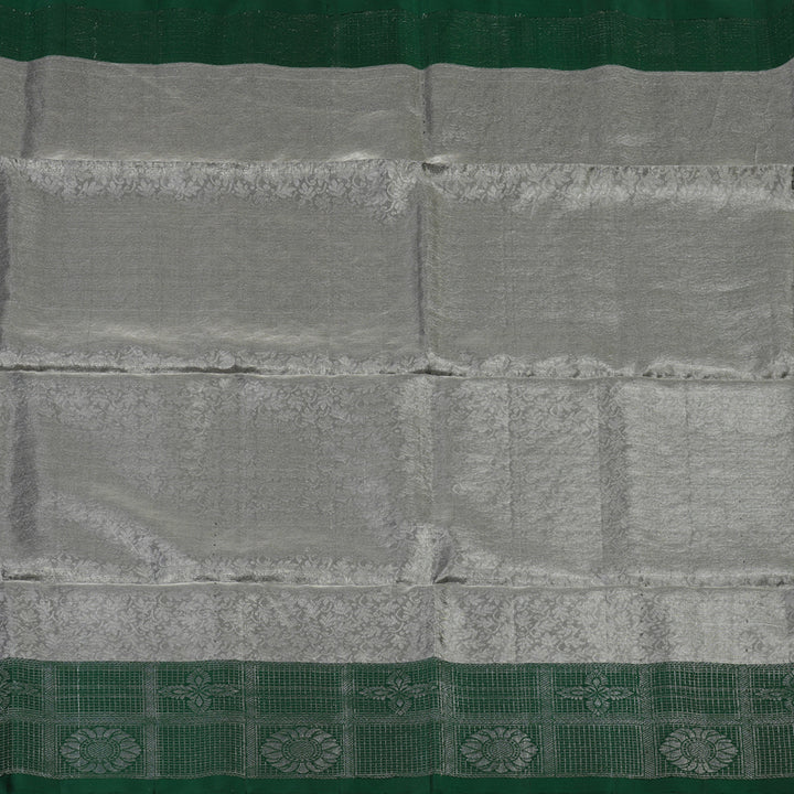 Hayagrivas Silver Grey Handloom Tissue Soft Silk Saree KBE2154A1-11