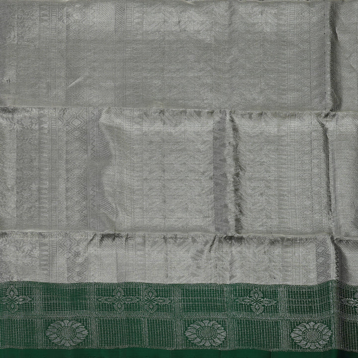Hayagrivas Silver Grey Handloom Tissue Soft Silk Saree KBE2154A1-11