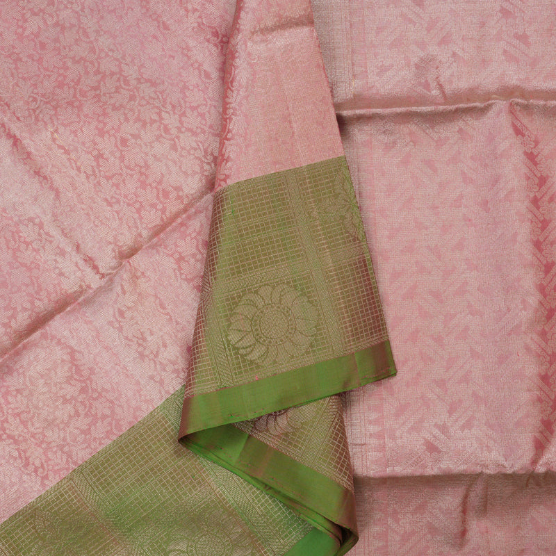 Hayagrivas Rose Pink Handloom Tissue Soft Silk Saree KBE2154A1-2