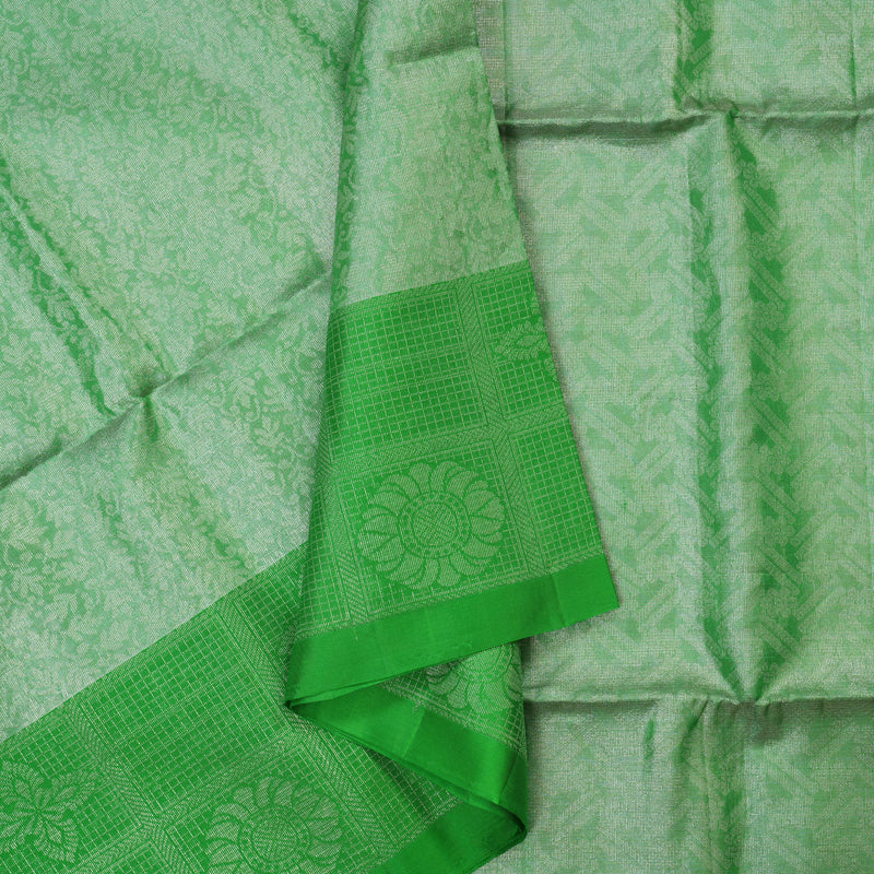 Hayagrivas Parrot Green Handloom Tissue Soft Silk Saree KBE2154A1-8