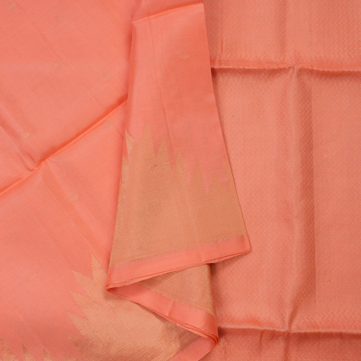 Hayagrivas Peach Handloom Soft Silk Saree KBE2154A2-13