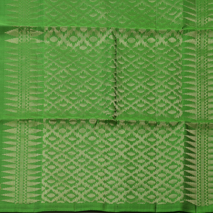 Hayagrivas Leaf Green Handloom Soft Silk Saree KBE2154A2-4