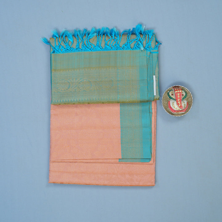 Hayagrivas Mild Peach Pink Handloom Soft Silk Saree KBE2154A3-12