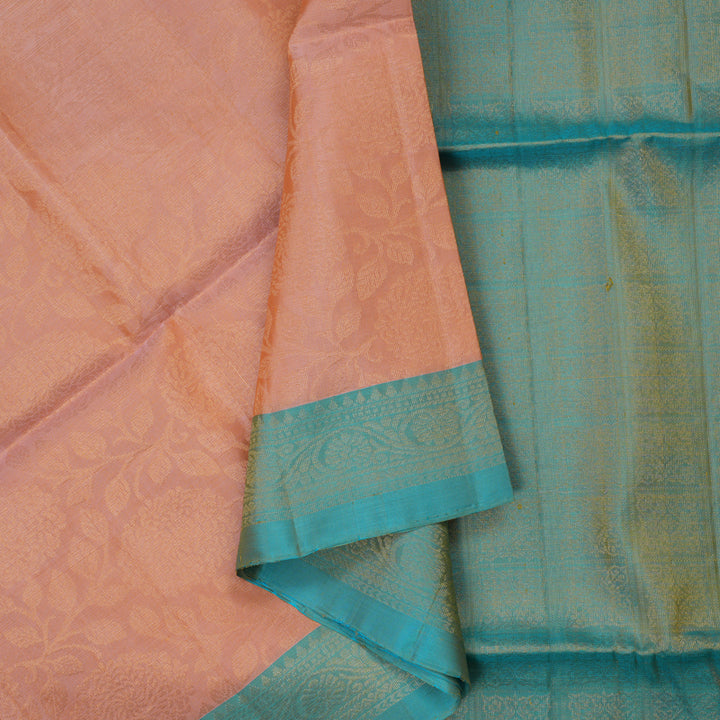 Hayagrivas Mild Peach Pink Handloom Soft Silk Saree KBE2154A3-12