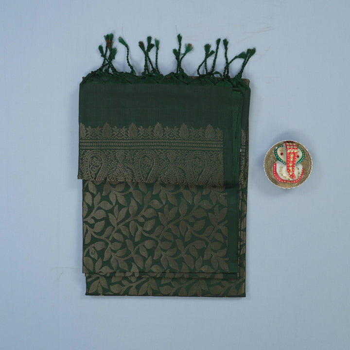 Hayagrivas Bottle Green Handloom Soft Silk Saree KBE2154A3-8