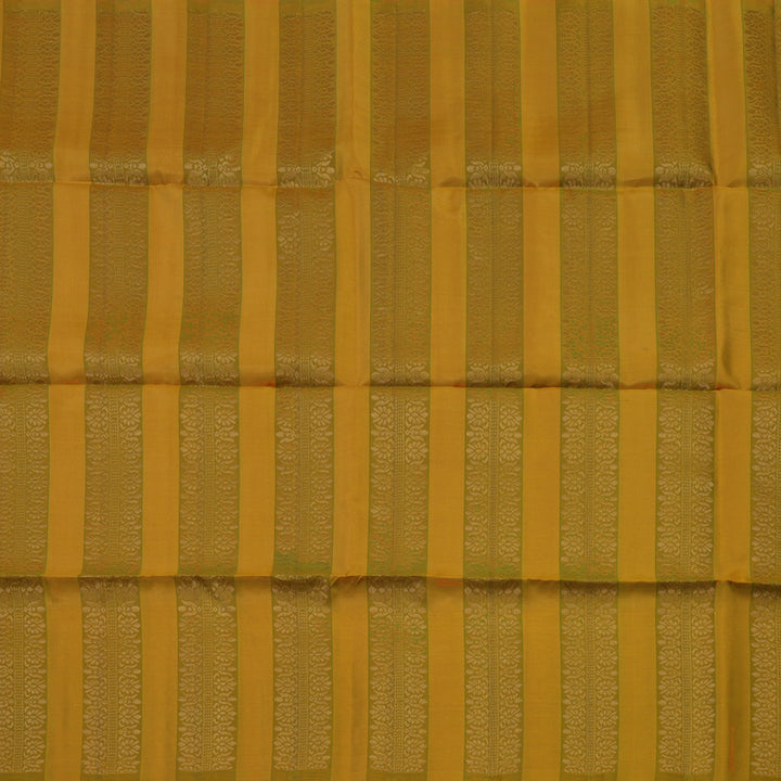 Hayagrivas Mustard & Honey Stripes Handloom Soft Silk Saree KBE2154A4-3