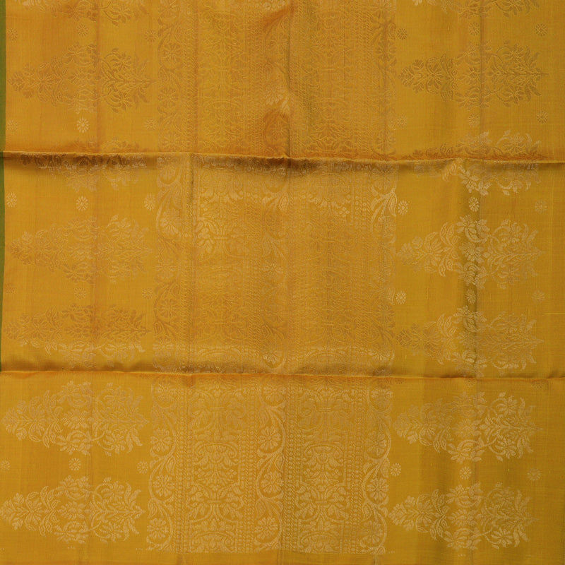 Hayagrivas Mustard & Honey Stripes Handloom Soft Silk Saree KBE2154A4-3
